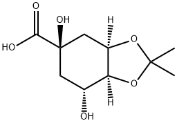 1,3-Benzodioxole-5-carboxylic acid, hexahydro-5,7-dihydroxy-2,2-dimethyl-, (3aR,5R,7R,7aS)- Struktur