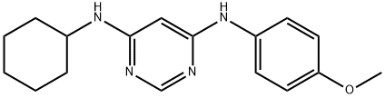 4,6-Pyrimidinediamine, N4-cyclohexyl-N6-(4-methoxyphenyl)- Struktur