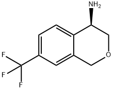 1H-2-Benzopyran-4-amine, 3,4-dihydro-7-(trifluoromethyl)-, (4R)- Struktur