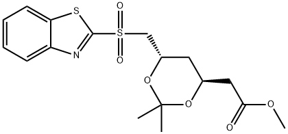 D-erythro-Hexonic acid, 6-(2-benzothiazolylsulfonyl)-2,4,6-trideoxy-3,5-O-(1-methylethylidene)-, methyl ester