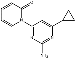 2-Amino-4-(1H-pyridin-2-one)-6-cyclopropylpyrimidine Struktur