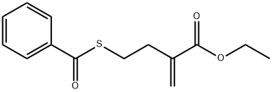 Butanoic acid, 4-(benzoylthio)-2-methylene-, ethyl ester Struktur