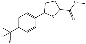 2-Furancarboxylic acid, tetrahydro-5-[4-(trifluoromethyl)phenyl]-, methyl ester Struktur