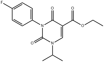 5-Pyrimidinecarboxylic acid, 3-(4-fluorophenyl)-1,2,3,4-tetrahydro-1-(1-methylethyl)-2,4-dioxo-, ethyl ester Struktur