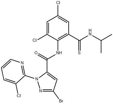 1H-Pyrazole-5-carboxamide, 3-bromo-1-(3-chloro-2-pyridinyl)-N-[2,4-dichloro-6-[[(1-methylethyl)amino]thioxomethyl]phenyl]- Struktur