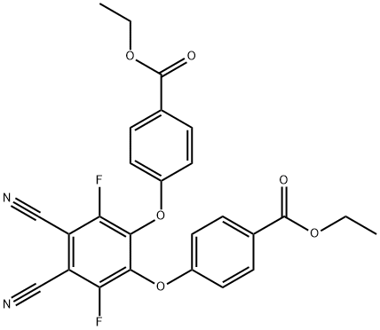 Benzoic acid, 4,4'-[(4,5-dicyano-3,6-difluoro-1,2-phenylene)bis(oxy)]bis-, diethyl ester (9CI) Struktur