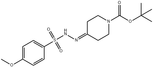 1-Piperidinecarboxylic acid, 4-[2-[(4-methoxyphenyl)sulfonyl]hydrazinylidene]-, 1,1-dimethylethyl ester Struktur