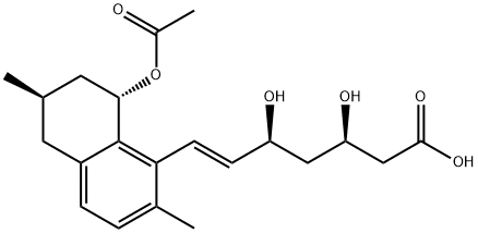 6-Heptenoic acid, 7-[(6R,8S)-8-(acetyloxy)-5,6,7,8-tetrahydro-2,6-dimethyl-1-naphthalenyl]-3,5-dihydroxy-, (3R,5S,6E)- Struktur