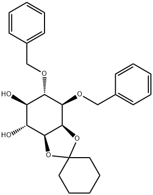 2,3-O-Cyclohexylidene-1,6-bis-O-(phenylMethyl)-D-Myo-inositol Struktur