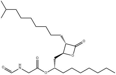 Glycine, N-formyl-, (1S)-1-[[(2S,3S)-3-(8-methylnonyl)-4-oxo-2-oxetanyl]methyl]octyl ester (9CI) Struktur