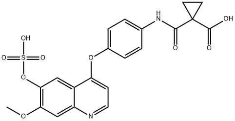 Cyclopropanecarboxylic acid, 1-[[[4-[[7-methoxy-6-(sulfooxy)-4-quinolinyl]oxy]phenyl]amino]carbonyl]- Struktur