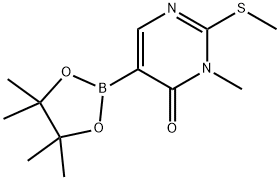 (1-METHYL-2-(METHYLTHIO)-6-OXO-1,6-DIHYDROPYRIMIDIN-5-YL)BORONIC ACID PINACOL ACID Struktur