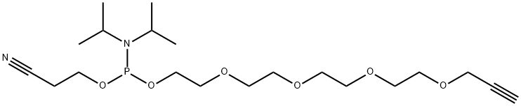 Propargyl-PEG5-1-O-(b-cyanoethyl-N,N-diisopropyl)phosphoramidite Struktur