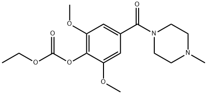 Carbonic acid, ethyl ester, ester with 1-(4-hydroxy-3,5-dimethoxybenzoyl)-4-methylpiperazine (7CI,8CI) Struktur