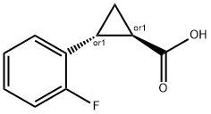 rel-(1R,2R)-2-(2-Fluorophenyl)cyclopropane-1-carboxylic acid Struktur