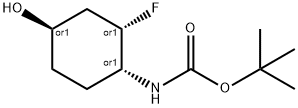 tert-Butyl ((1S,2R,4S)-rel-2-fluoro-4-hydroxycyclohexyl)carbamate Struktur