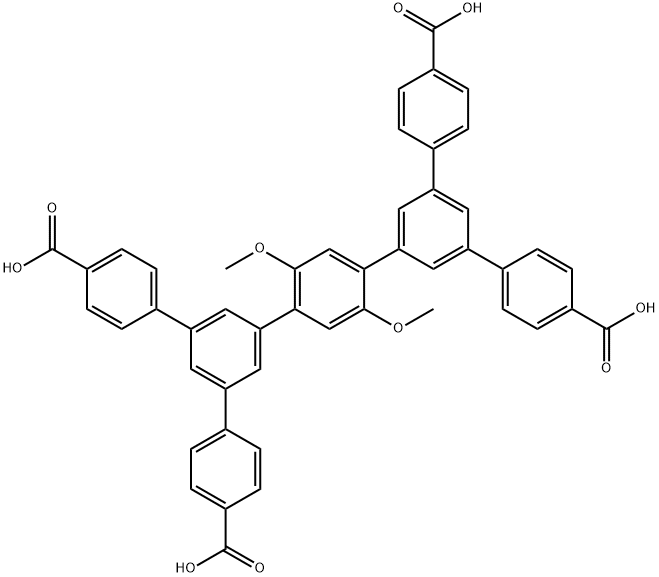 1,1':3',1'':4'',1''':3''',1''''-Quinquephenyl]-4,4''''-dicarboxylic acid, 5',5'''-bis(4-carboxyphenyl)-2'',5''-dimethoxy- Struktur