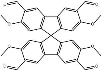 9,9'-Spirobi[9H-fluorene]-3,3',6,6'-tetracarboxaldehyde, 2,2',7,7'-tetramethoxy- Struktur