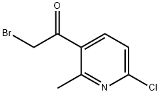 Ethanone, 2-bromo-1-(6-chloro-2-methyl-3-pyridinyl)- Struktur