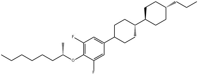 [4(S)-[trans(trans)]]-1,3-Difluoro-2-[(1-methylheptyl)oxy]-5-(4'-propyl[1,1'-bicyclohexyl]-4-yl)benzene Struktur