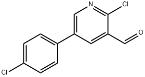 JR-9083, 2-Chloro-5-(4-chlorophenyl)pyridine-3-carbaldehyde, 97% Struktur