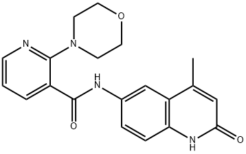 N-(4-methyl-2-oxo-1,2-dihydroquinolin-6-yl)-2-(morpholin-4-yl)pyridine-3-carboxamide Struktur