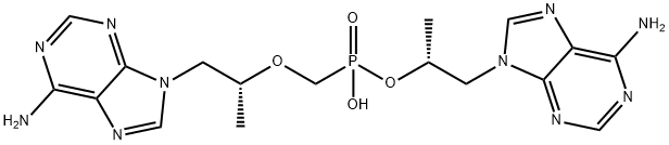 Phosphonic acid, P-[[(1R)-2-(6-amino-9H-purin-9-yl)-1-methylethoxy]methyl]-, mono[(1R)-2-(6-amino-9H-purin-9-yl)-1-methylethyl] ester Struktur