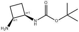 rel-tert-butyl N-[(1S,2R)-2-aminocyclobutyl]carbamate Struktur