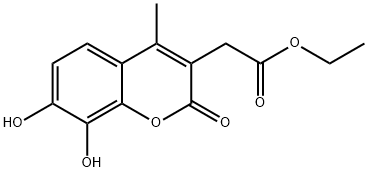 2H-1-Benzopyran-3-acetic acid, 7,8-dihydroxy-4-methyl-2-oxo-, ethyl ester Struktur