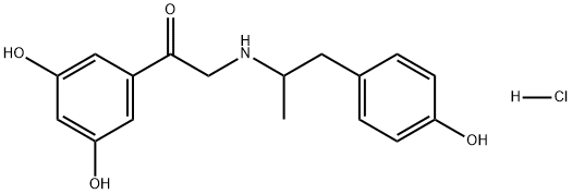 Ethanone, 1-(3,5-dihydroxyphenyl)-2-[[2-(4-hydroxyphenyl)-1-methylethyl]amino]-, hydrochloride (1:1) Struktur