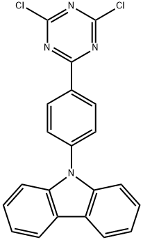 9-(4-(4,6-dichloro-1,3,5-triazin-2-yl)phenyl)-9H-carbazole Struktur