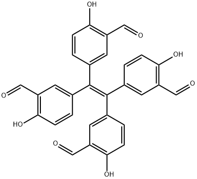 Benzaldehyde, 3,3',3'',3'''-(1,2-ethenediylidene)tetrakis[6-hydroxy- Struktur