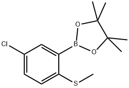 2-(5-Chloro-2-(methylthio)phenyl)-4,4,5,5-tetramethyl-1,3,2-dioxaborolane Struktur