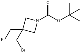 1-Azetidinecarboxylic acid, 3,3-bis(bromomethyl)-, 1,1-dimethylethyl ester Struktur