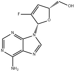 2-Furanmethanol, 5-(6-amino-9H-purin-9-yl)-4-fluoro-2,5-dihydro-, (2R,5S)- Struktur