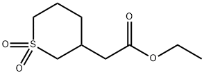 2H-Thiopyran-3-acetic acid, tetrahydro-, ethyl ester, 1,1-dioxide Struktur