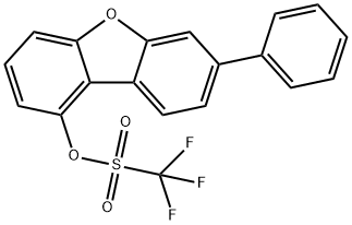 Methanesulfonic acid, 1,1,1-trifluoro-, 7-phenyl-1-dibenzofuranyl ester Struktur