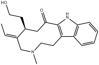 (6S)-5-[(E)-Ethylidene]-1,2,3,4,5,6,7,9-octahydro-6-(2-hydroxyethyl)-3-methyl-8H-azecino[5,4-b]indol-8-one Struktur