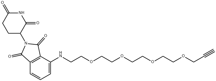 1H-Isoindole-1,3(2H)-dione, 2-(2,6-dioxo-3-piperidinyl)-4-(3,6,9,12-tetraoxapentadec-14-yn-1-ylamino)- Struktur