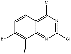 7-bromo-2,4-dichloro-8-fluoroquinazoline Struktur