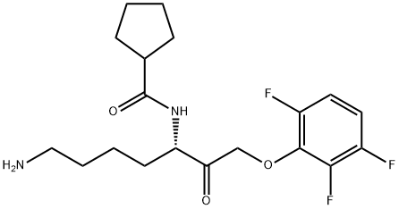 Cyclopentanecarboxamide, N-[(1S)-5-amino-1-[2-(2,3,6-trifluorophenoxy)acetyl]pentyl]- Struktur