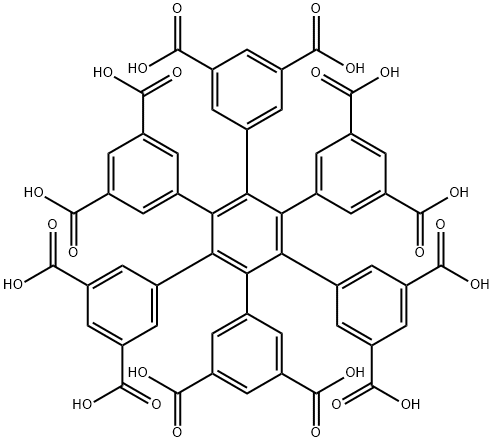 3',4',5',6'-tetrakis(3,5-dicarboxyphenyl)-[1,1':2',1''-terphenyl]-3,3'',5,5''-tetracarboxylic acid Struktur