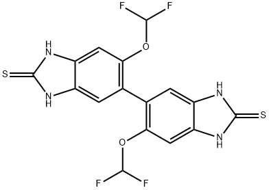 [5,5'-Bi-2H-benzimidazole]-2,2'-dithione, 6,6'-bis(difluoromethoxy)-1,1',3,3'-tetrahydro- Struktur