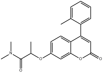 Propanamide, N,N-dimethyl-2-[[4-(2-methylphenyl)-2-oxo-2H-1-benzopyran-7-yl]oxy]- Struktur