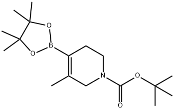 1(2H)-Pyridinecarboxylic acid, 3,6-dihydro-5-methyl-4-(4,4,5,5-tetramethyl-1,3,2-dioxaborolan-2-yl)-, 1,1-dimethylethyl ester Struktur