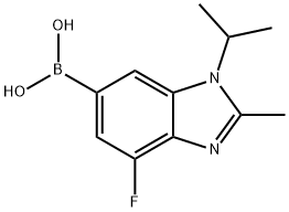 Boronic acid, B-[4-fluoro-2-methyl-1-(1-methylethyl)-1H-benzimidazol-6-yl]- Struktur