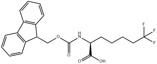 Heptanoic acid, 2-[[(9H-fluoren-9-ylmethoxy)carbonyl]amino]-7,7,7-trifluoro-, (2S)- Struktur