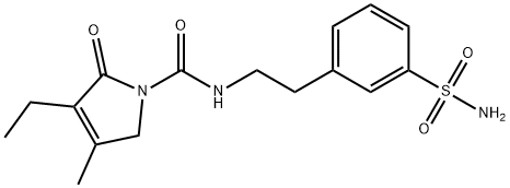 1H-Pyrrole-1-carboxamide, N-[2-[3-(aminosulfonyl)phenyl]ethyl]-3-ethyl-2,5-dihydro-4-methyl-2-oxo- Struktur