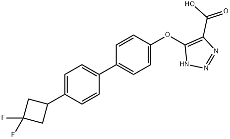 1H-1,2,3-Triazole-4-carboxylic acid, 5-[[4'-(3,3-difluorocyclobutyl)[1,1'-biphenyl]-4-yl]oxy]- Struktur