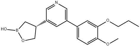 Pyridine, 3-[(4R)-2-hydroxy-1,2-oxaborolan-4-yl]-5-(4-methoxy-3-propoxyphenyl)- Struktur